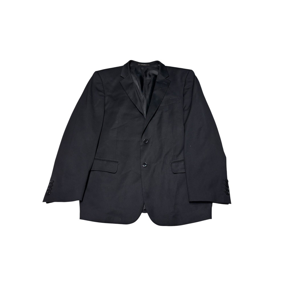 Vitarelli Italy Mens Black Two Button Suit Jacket Blazer 42R Professional Formal
